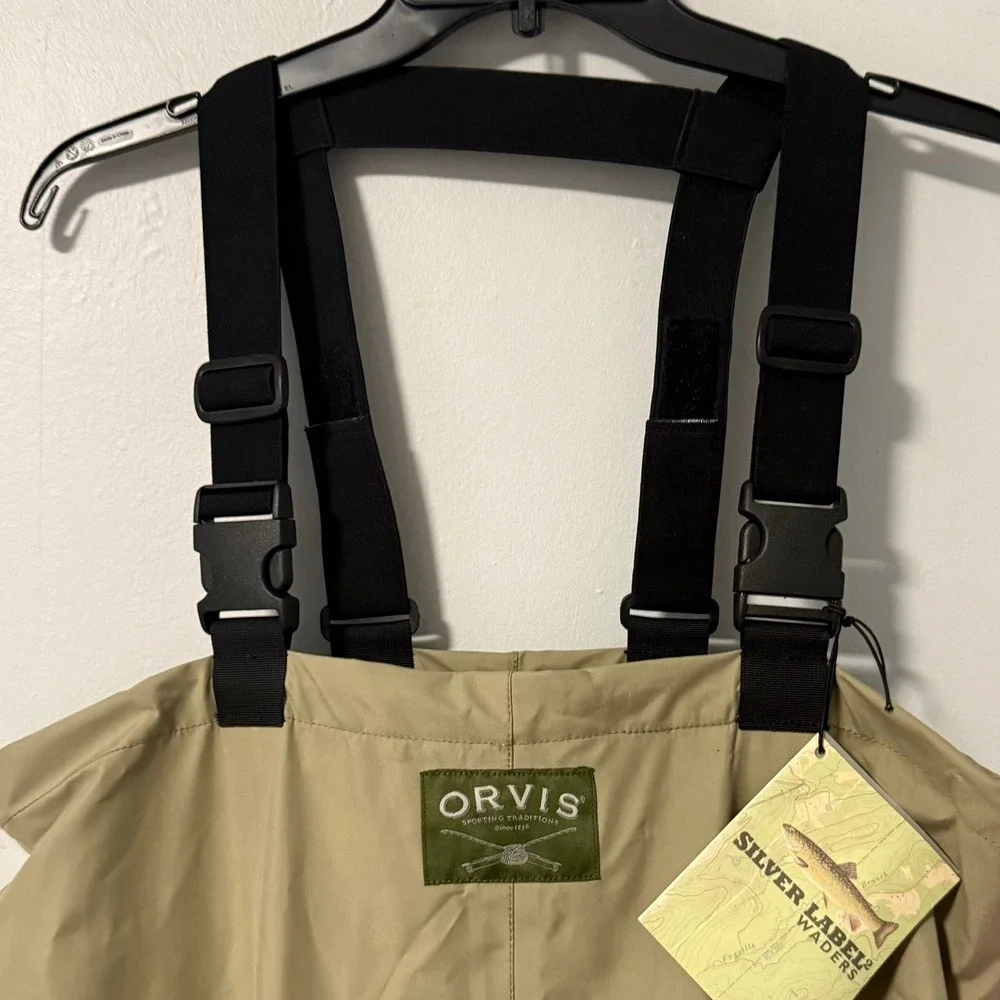 Orvis Silver Label XT Felt Waders Mens Medium 11 Tan Green 58T95211